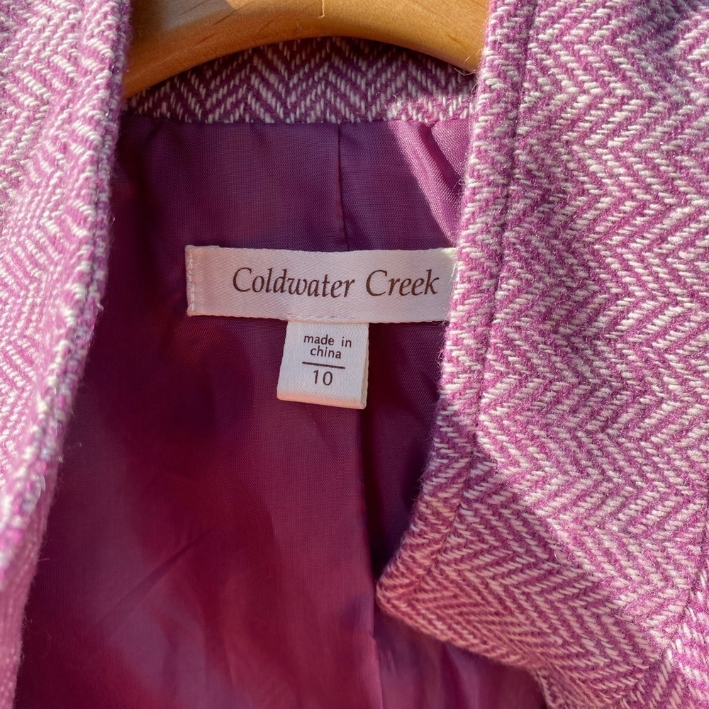 Coldwater Creek Purple Herringbone Wool Blend Vest - Picture 5 of 5